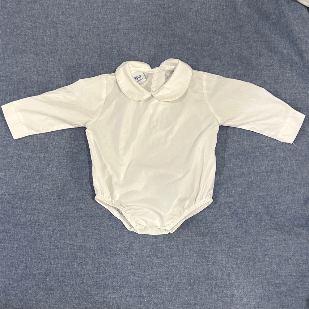 Bailey Boys white collared onesie